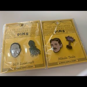 HP love craft and Nikola Tesla Pin set